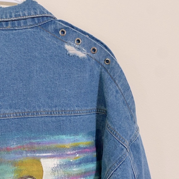 Hand painted denim jacket - Picture 5 of 6